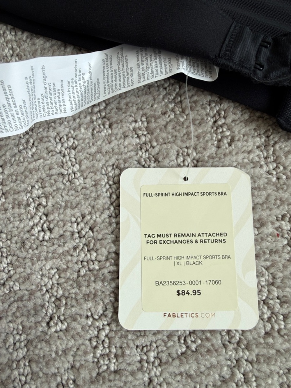 Fabletics Black Wireless High-Impact Sports Bra - Picture 4 of 5